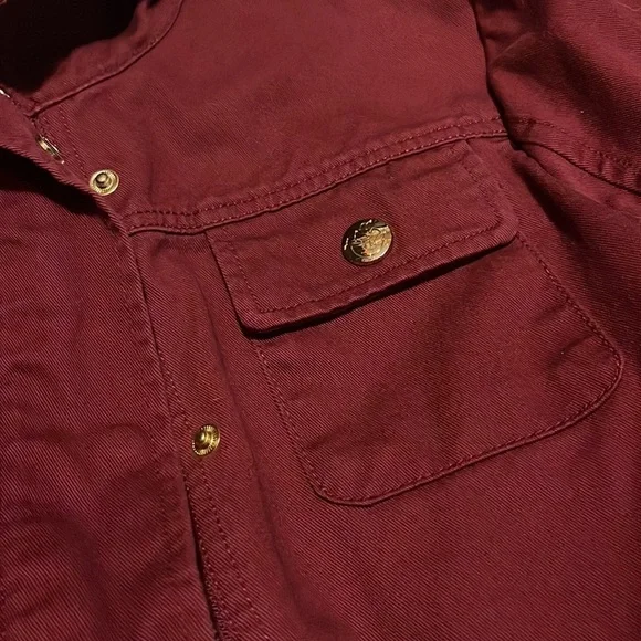 Draper James Utility Coat Deep Wine Size S 4/6 w/pockets NWOT - Picture 3 of 8